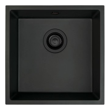 Deante ZQA_N10A - Lava-loiça de cozinha CORDA 44x44 cm granito/preto
