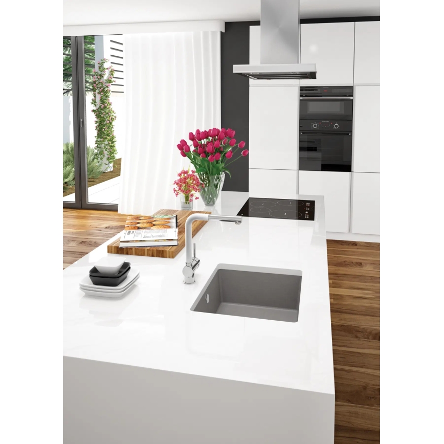 Deante ZQA_N10A - Lava-loiça de cozinha CORDA 44x44 cm granito/preto