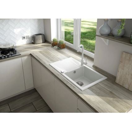 Deante ZQZVA113 - Lava-loiça de cozinha ZORBA 76x44 cm + sink tap granito/alabastro