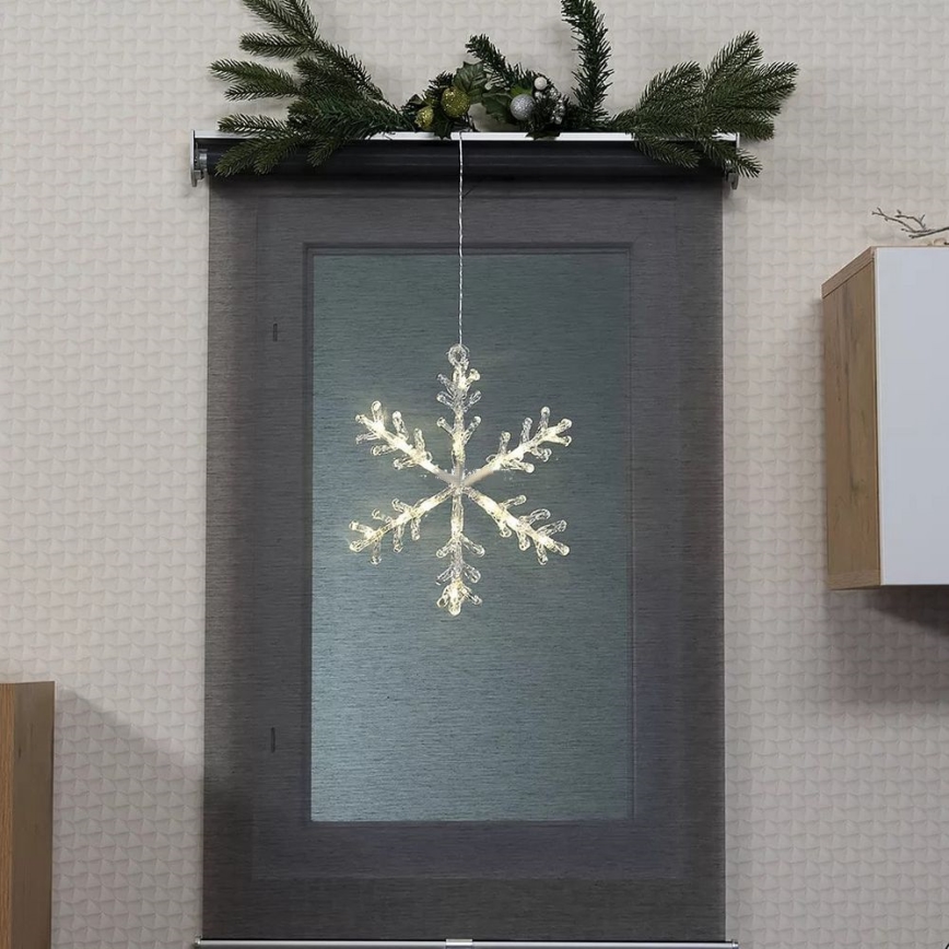 Decoração de janela de Natal LED 16xLED/3xAA branco quente
