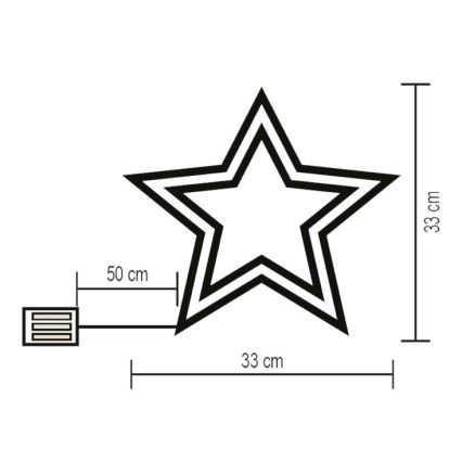 Decoração de janela LED LED/3xAA multicolor