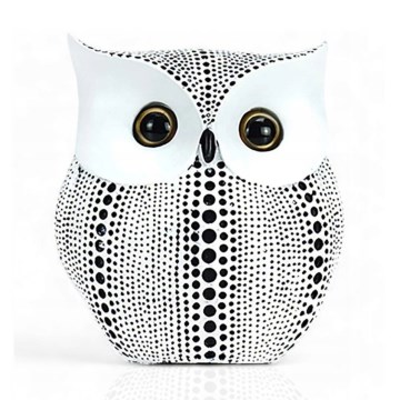 Decoração de mesa 15 cm branca/preta