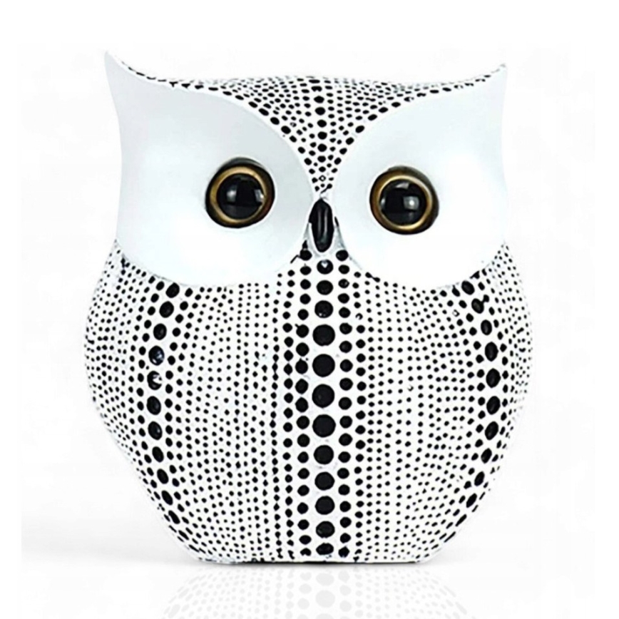Decoração de mesa 15 cm branca/preta
