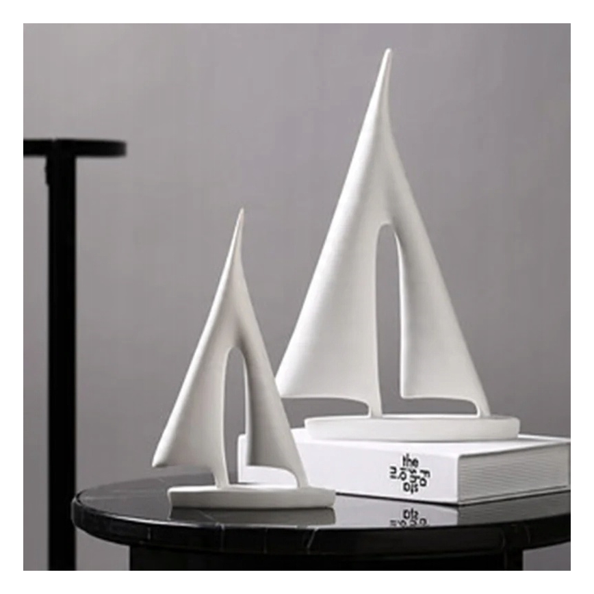 Decoração de mesa 28 cm resina/branca