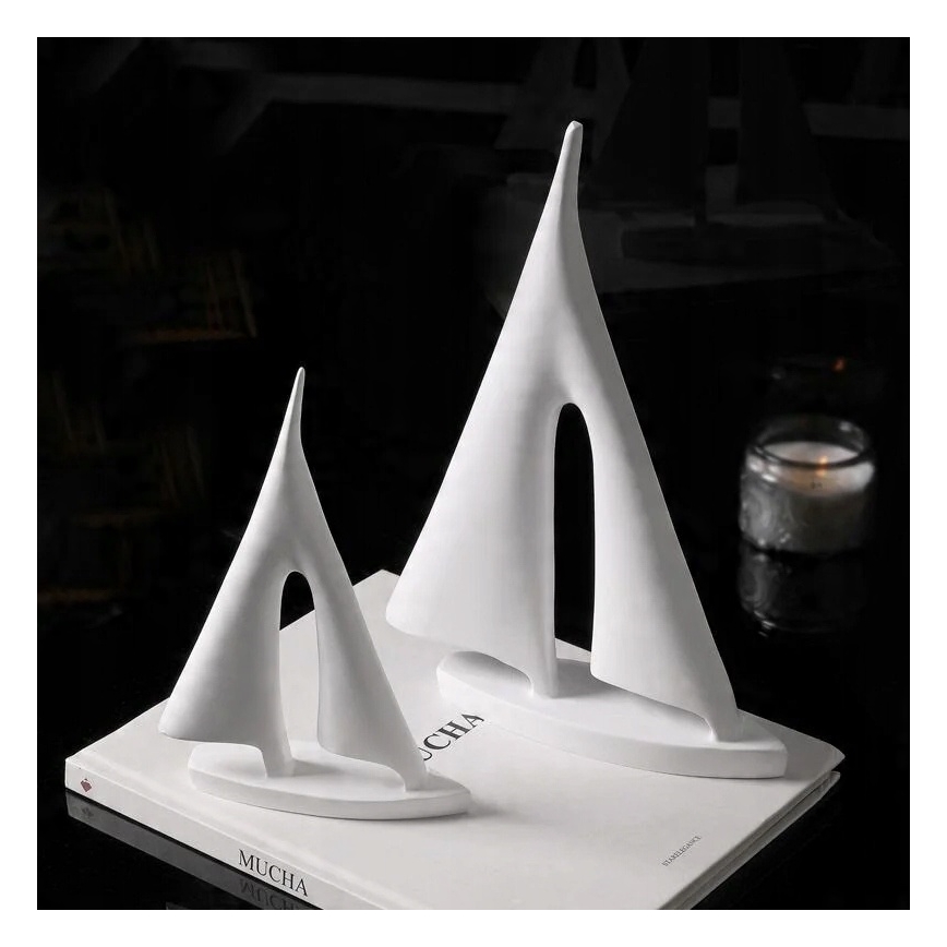 Decoração de mesa 28 cm resina/branca