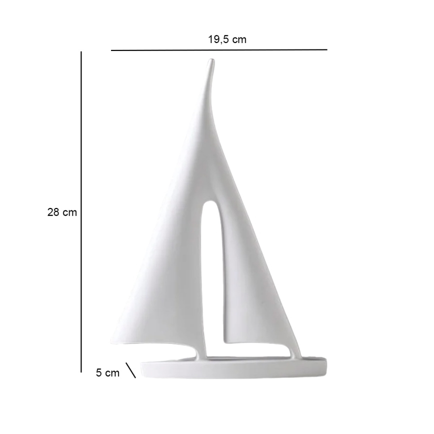 Decoração de mesa 28 cm resina/branca