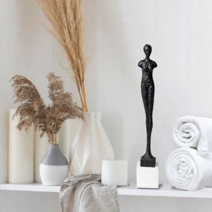 Decoração de mesa 43 cm, resina, preto