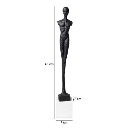 Decoração de mesa 43 cm, resina, preto