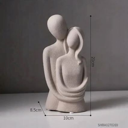 Decoração de mesa em cerâmica 20x9,5x7,5 cm cinzenta