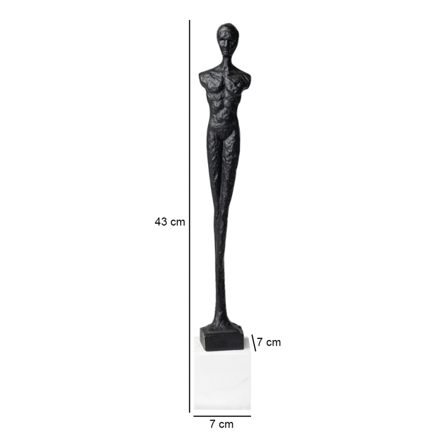 Decoração de mesa em metal, 43 cm, preta