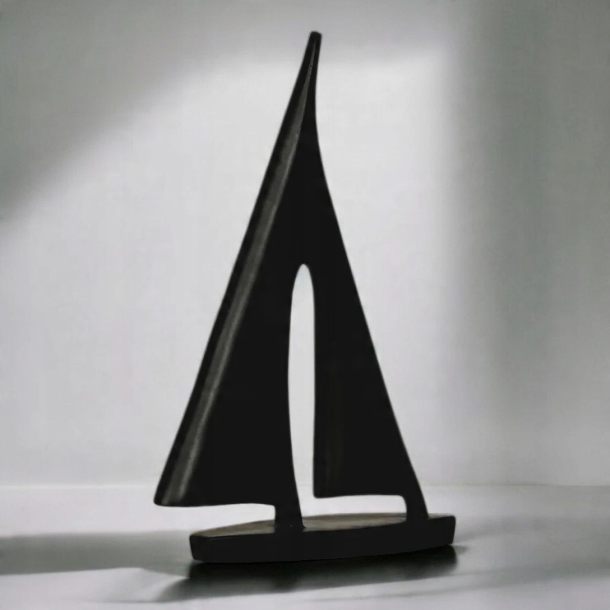 Decoração de mesa em resina, 28 cm — preta