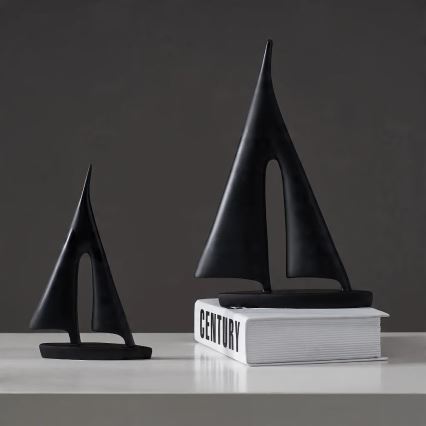 Decoração de mesa em resina, 28 cm — preta
