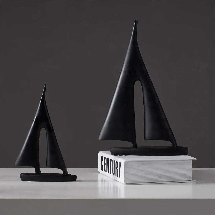 Decoração de mesa em resina, 28 cm — preta