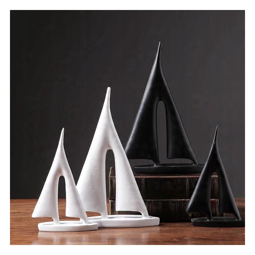 Decoração de mesa em resina, 28 cm — preta
