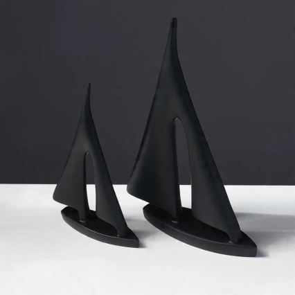 Decoração de mesa em resina, 28 cm — preta