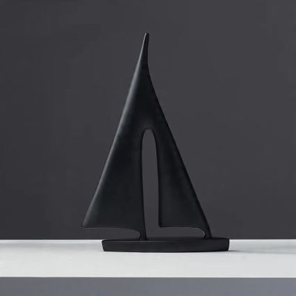 Decoração de mesa em resina, 28 cm — preta