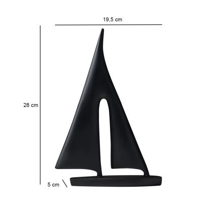 Decoração de mesa em resina, 28 cm — preta