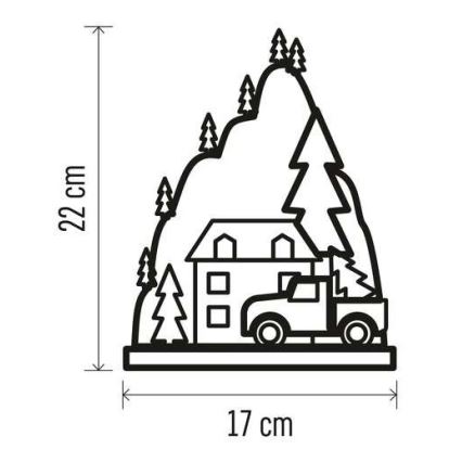 Decoração de Natal LED 10xLED/2xAA bege