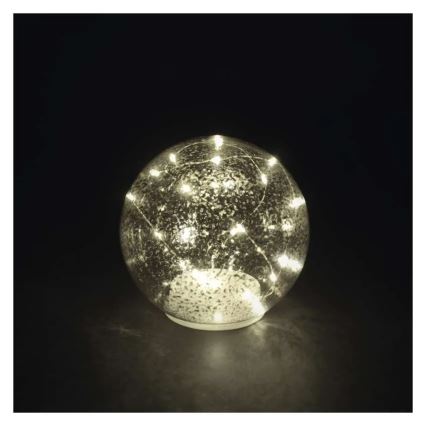 Decoração de Natal LED 20xLED/3xAA, esfera diâmetro 15 cm