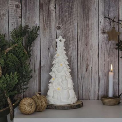 Decoração de Natal LED/2xAA, árvore de Natal, branco quente