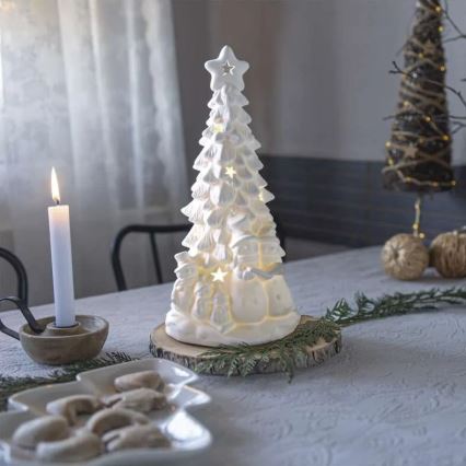 Decoração de Natal LED/2xAA, árvore de Natal, branco quente