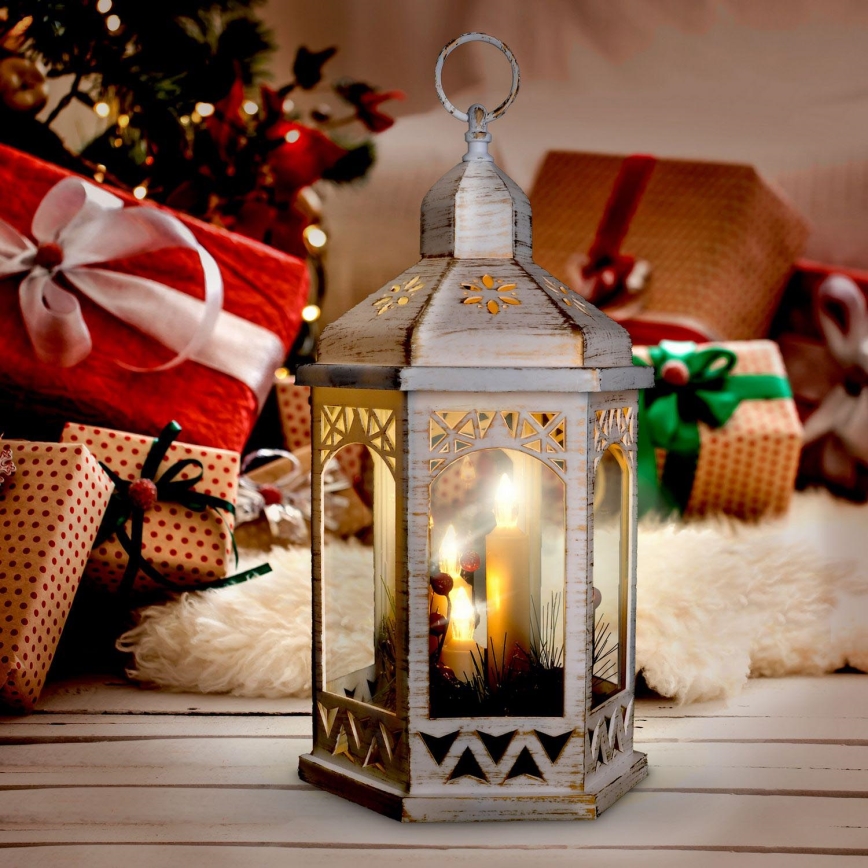 Decoração de Natal LED 3xLED/3xAAA lanterna