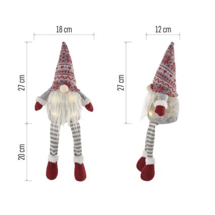 Decoração de Natal LED 4xLED/3xAA duende