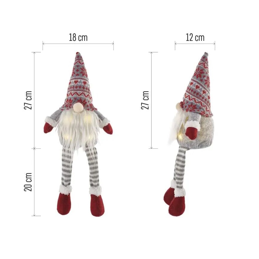 Decoração de Natal LED 4xLED/3xAA duende