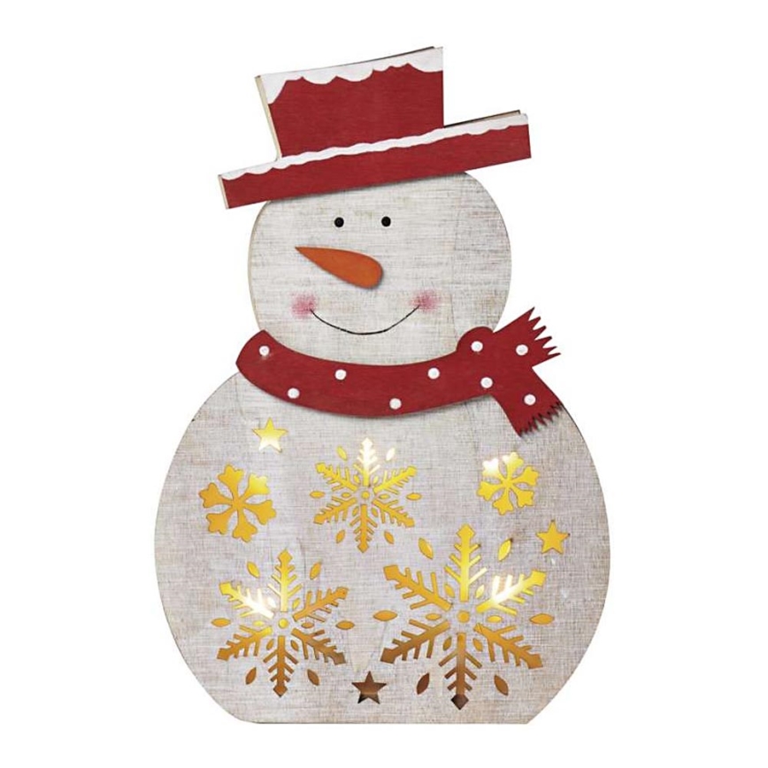 Decoração de Natal LED 5xLED/2xAA boneco de neve