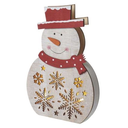 Decoração de Natal LED 5xLED/2xAA boneco de neve