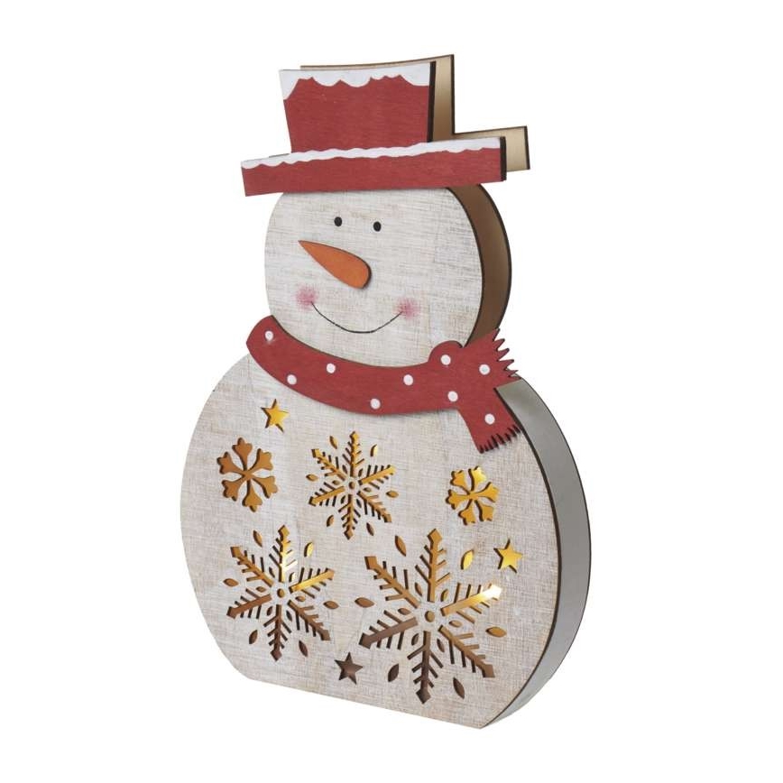 Decoração de Natal LED 5xLED/2xAA boneco de neve