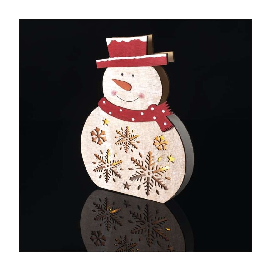 Decoração de Natal LED 5xLED/2xAA boneco de neve