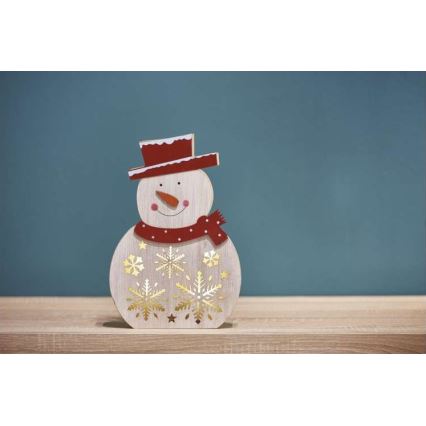 Decoração de Natal LED 5xLED/2xAA boneco de neve