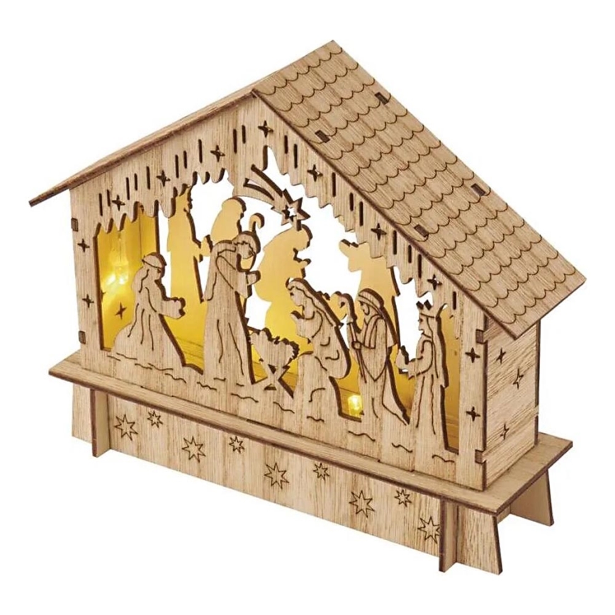 Decoração de Natal LED 6xLED/2xAA presépio