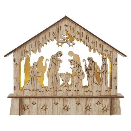 Decoração de Natal LED 6xLED/2xAA presépio