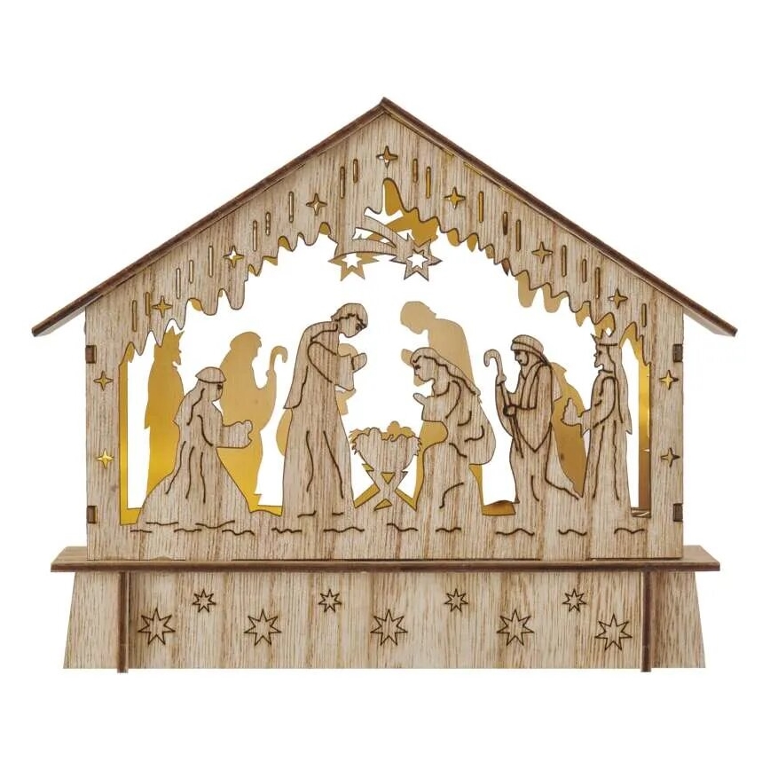 Decoração de Natal LED 6xLED/2xAA presépio