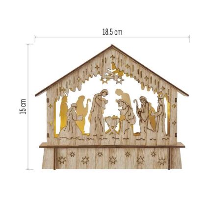 Decoração de Natal LED 6xLED/2xAA presépio