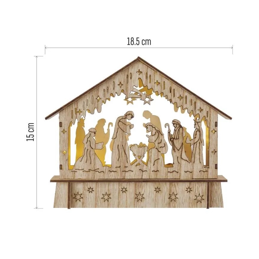 Decoração de Natal LED 6xLED/2xAA presépio