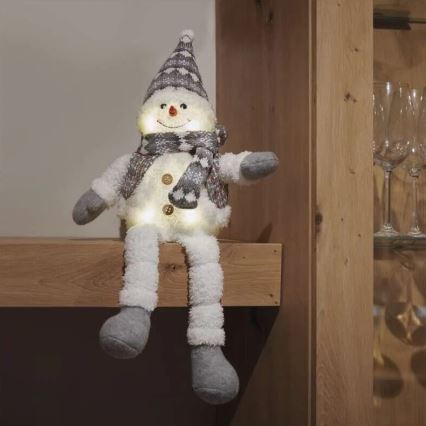 Decoração de Natal LED 6xLED/3xAA boneco de neve