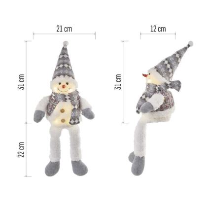 Decoração de Natal LED 6xLED/3xAA boneco de neve