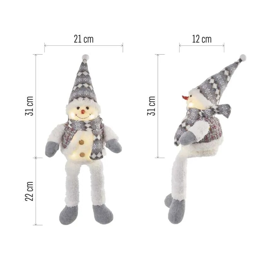 Decoração de Natal LED 6xLED/3xAA boneco de neve