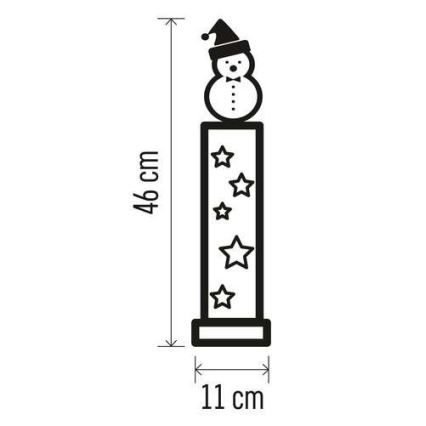 Decoração de Natal LED 7xLED/2xAA boneco de neve