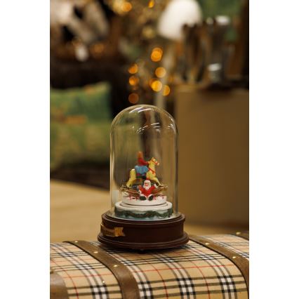 Decoração de Natal LED animada com música 8xLED/3xAAA branco quente