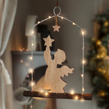 Decoração de Natal LED LED/2xAA anjo