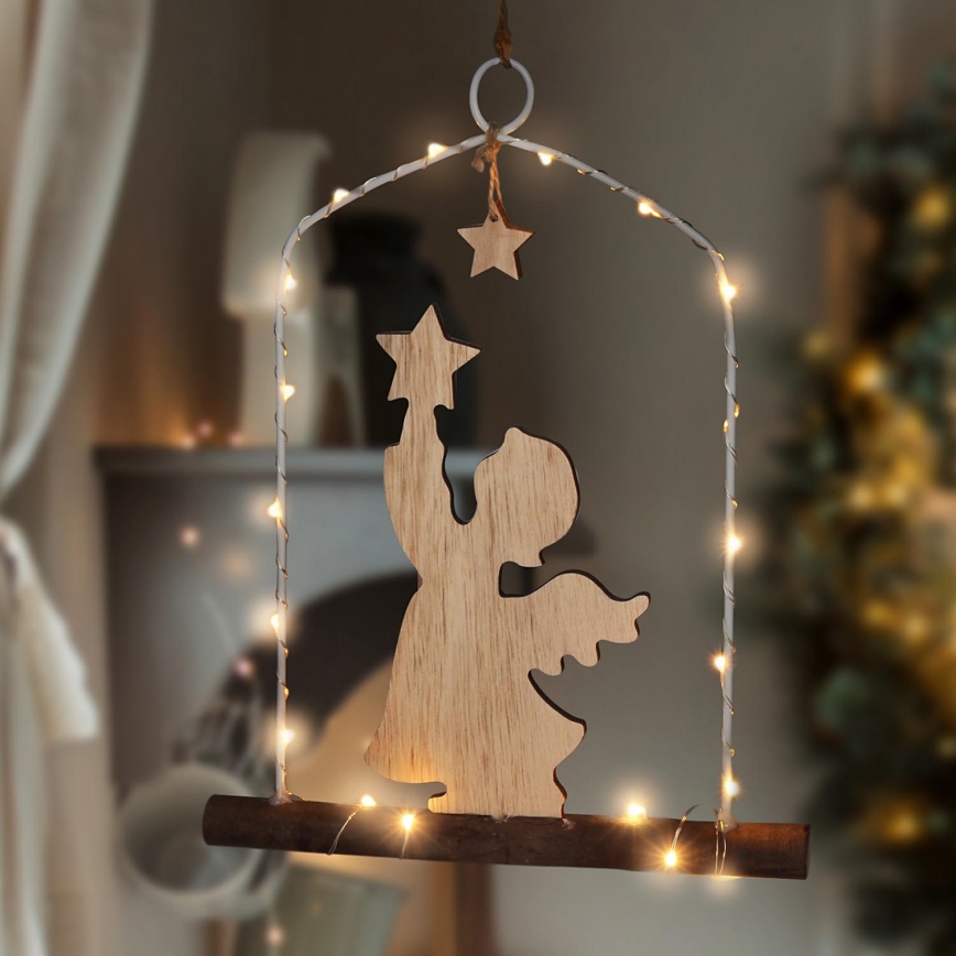 Decoração de Natal LED LED/2xAA anjo