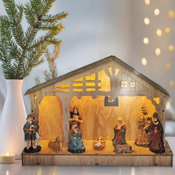 Decoração de Natal LED LED/2xAA betlém