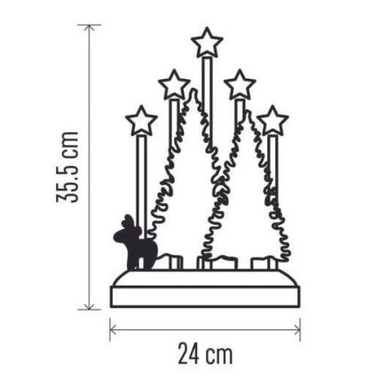 Decoração de Natal LED LED/2xAA branco quente