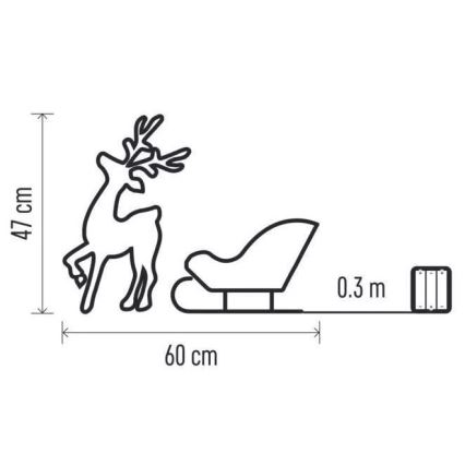 Decoração de Natal LED LED/3xAA branco quente