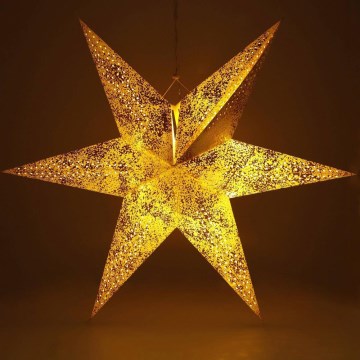 Decoração de Natal LED LED/3xAA dourado estrela