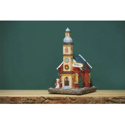 Decoração de Natal LED LED/3xAA igreja